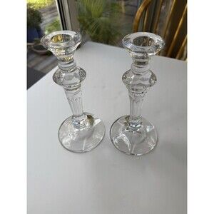 Vintage Lead Crystal  Candlestick Holders Poland Set eBay Of 2 Holiday Table